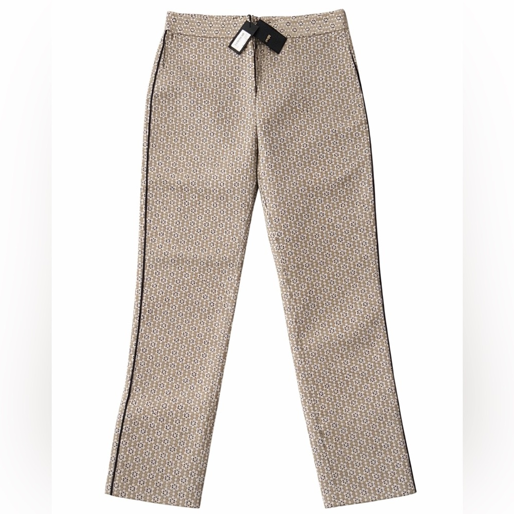 Maje Black and White Floral Patterned Pants